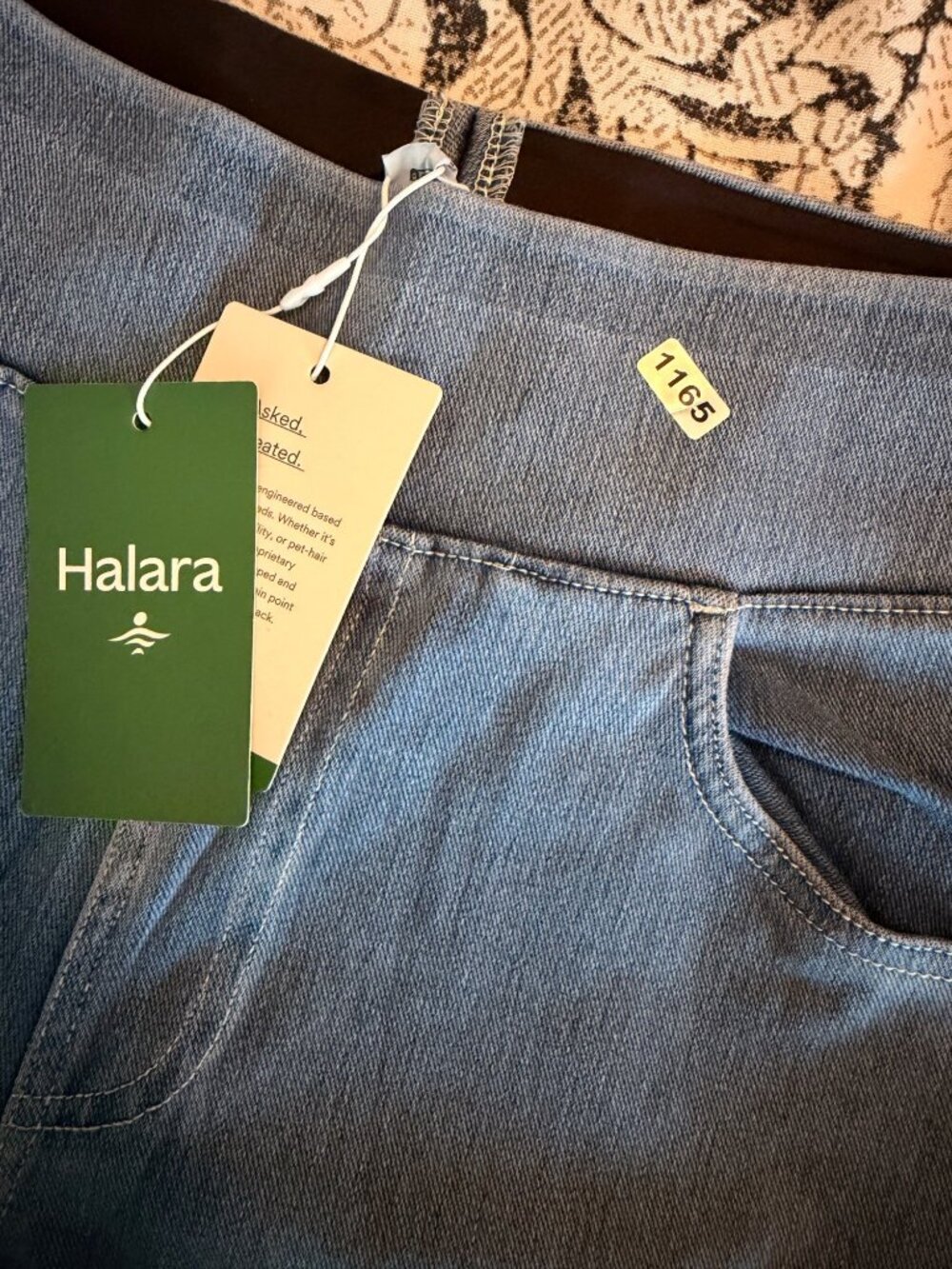 Halara L Light Blue Womens Wide-Leg Denim Pants Size L Cotton-Blend Light Blue C - Picture 11 of 11